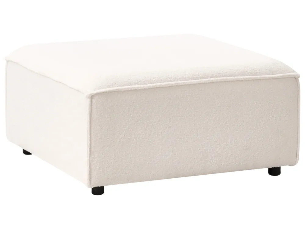 Modular Corner Sofa 2 Seater Boucle Off-White with Ottoman Left Hand Oakham