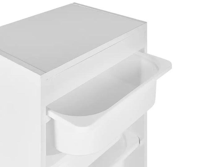 Shelf with 4 Storage Boxes White Kirklyn