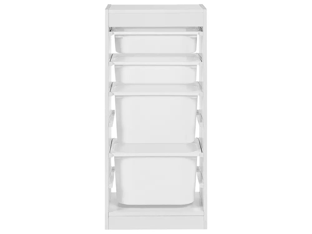 Shelf with 4 Storage Boxes White Kirklyn