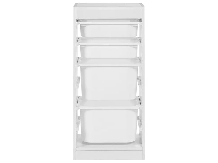 Shelf with 4 Storage Boxes White Kirklyn