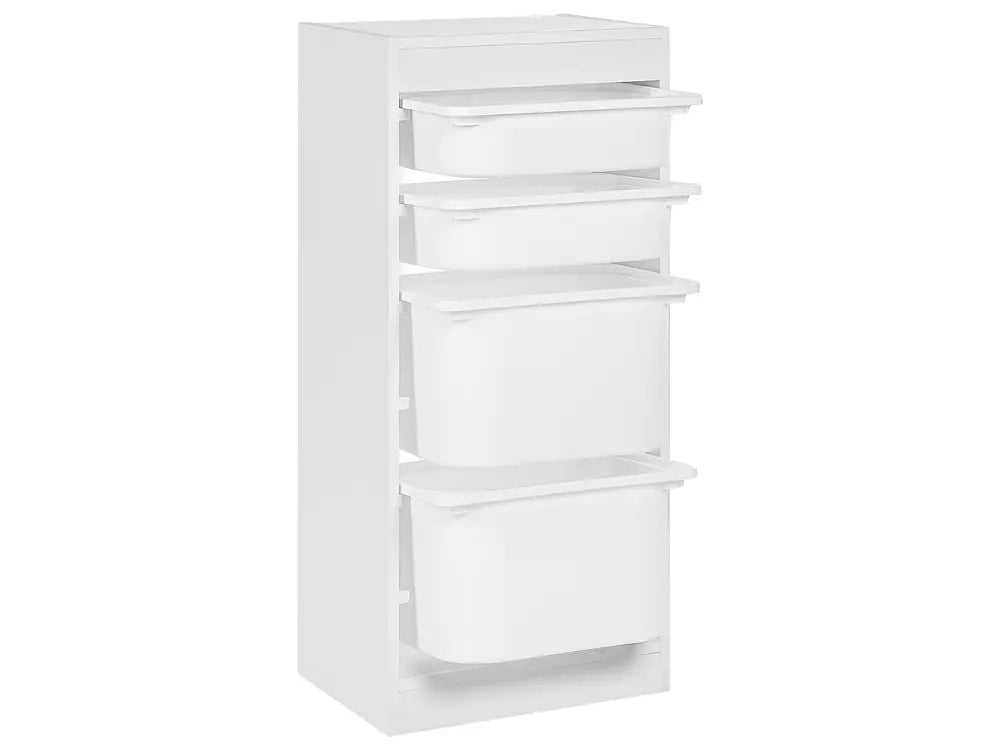 Shelf with 4 Storage Boxes White Kirklyn