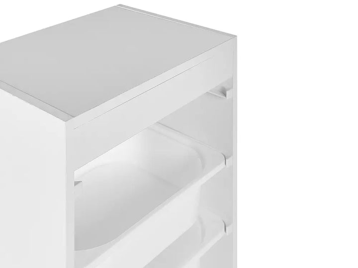 Shelf with 4 Storage Boxes White Kirklyn