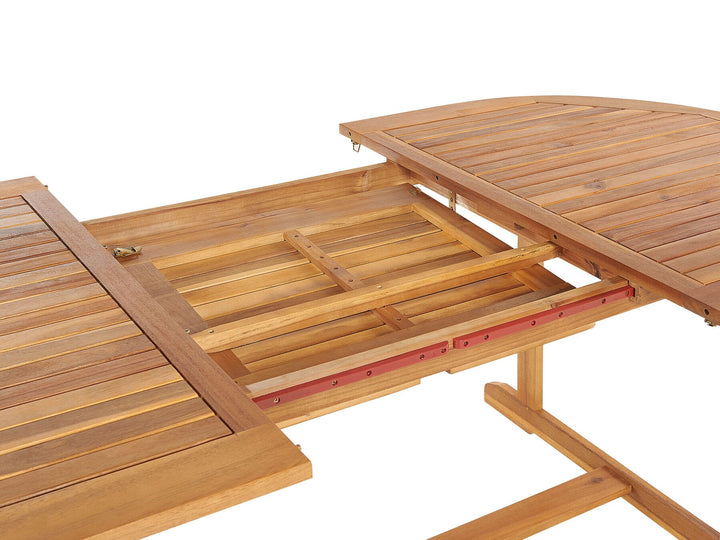 Maui Extending Garden Dining Table 160/220 cm 100 cm Acacia Wood Light Brown