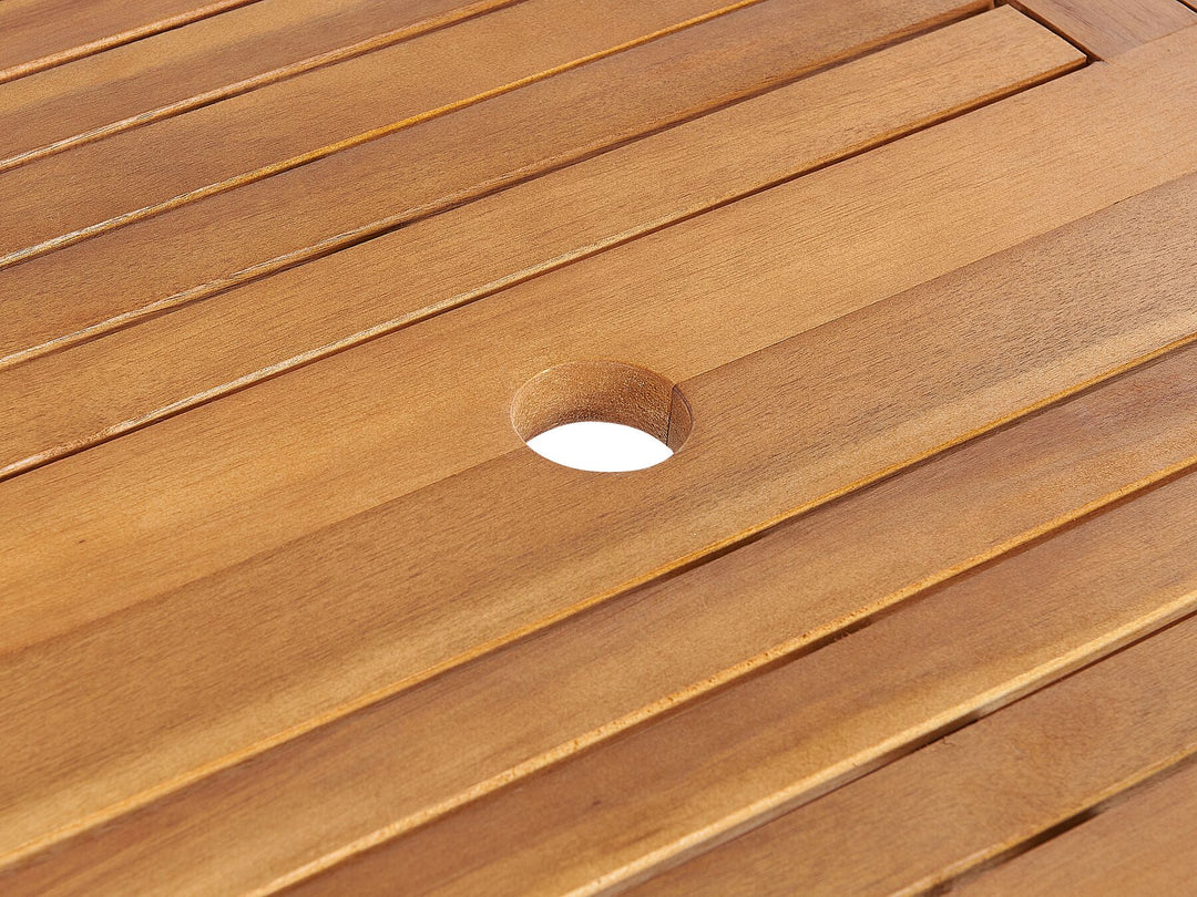 Maui Extending Garden Dining Table 160/220 cm 100 cm Acacia Wood Light Brown