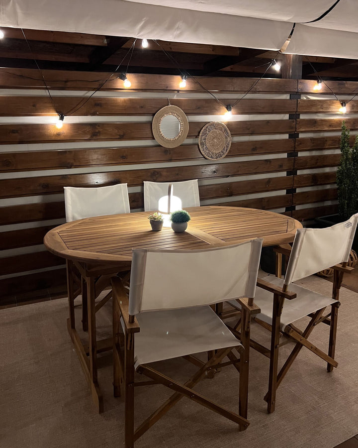 Maui Extending Garden Dining Table 160/220 cm 100 cm Acacia Wood Light Brown
