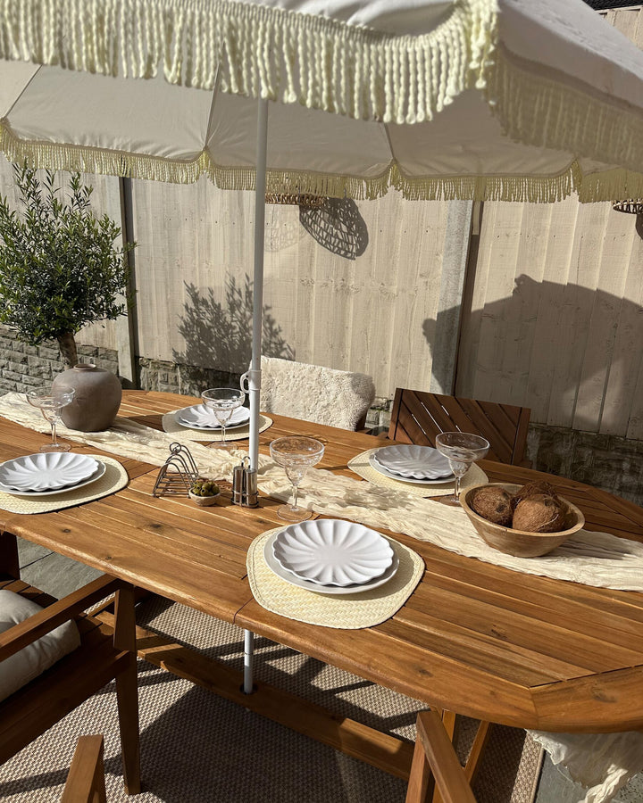 Maui Extending Garden Dining Table 160/220 cm 100 cm Acacia Wood Light Brown