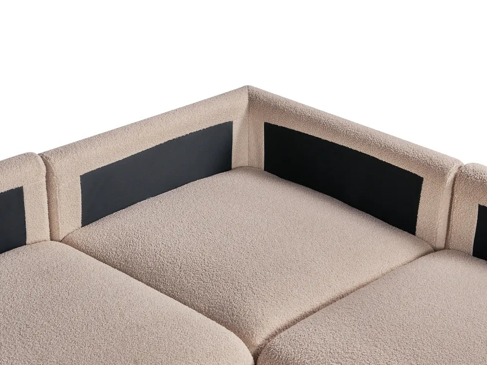 Modular U-Shape Sofa 8 Seater Boucle Beige Leiani