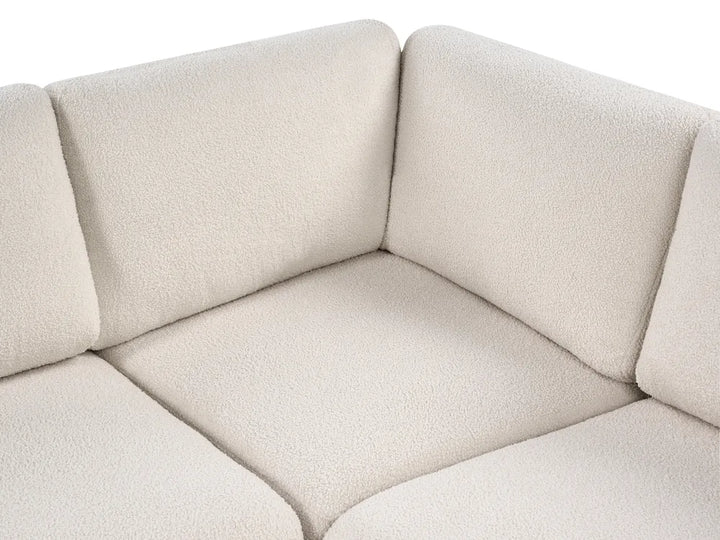 Modular Corner Sofa 5 Seater Boucle Off-White Right Hand Regeani