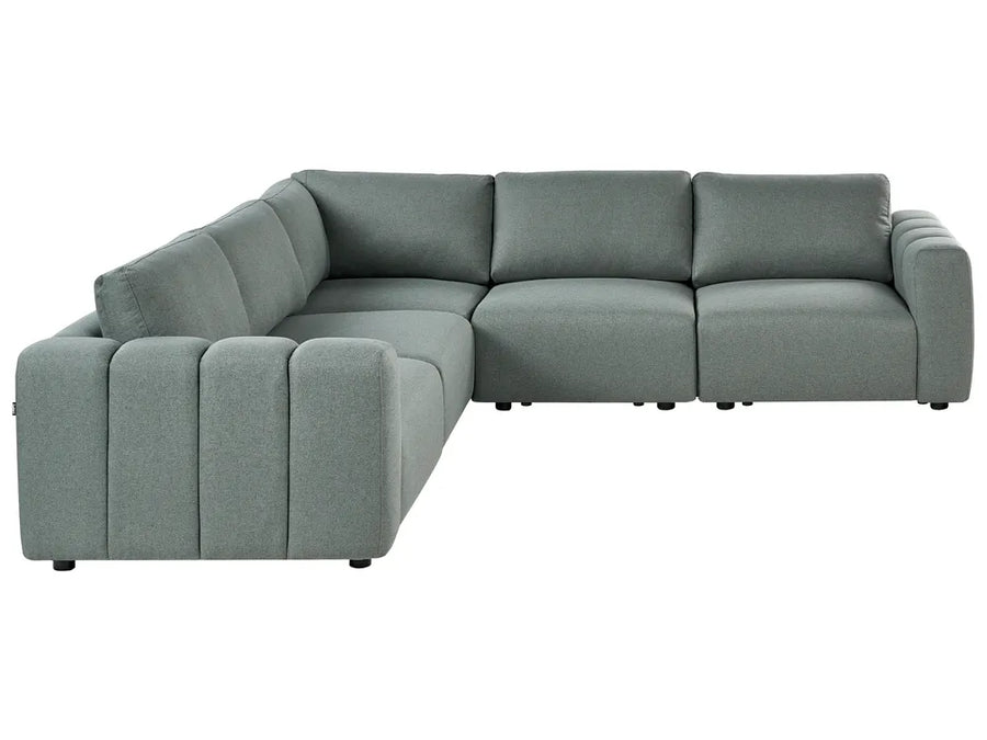 Gray sectional sofa on a white background
