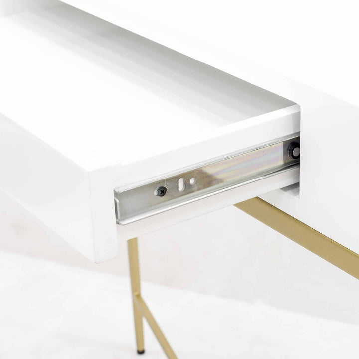 D.I.Designs Berkeley Gloss White & Gold Console Table