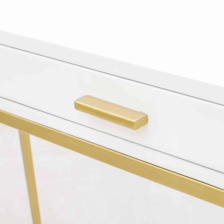 D.I.Designs Berkeley Gloss White & Gold Console Table