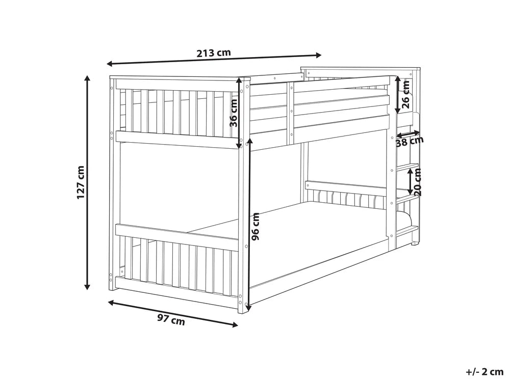 Bunk Bed Wood 90 x 200 cm (EU Single) Light Brown Ambur