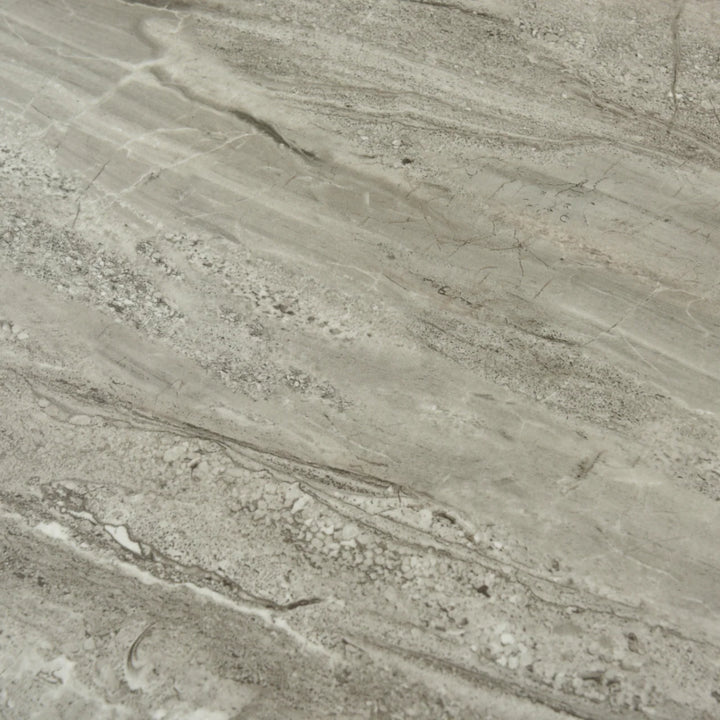 Willow Walnut Brown Wood & Grey Marble Square Dining Table