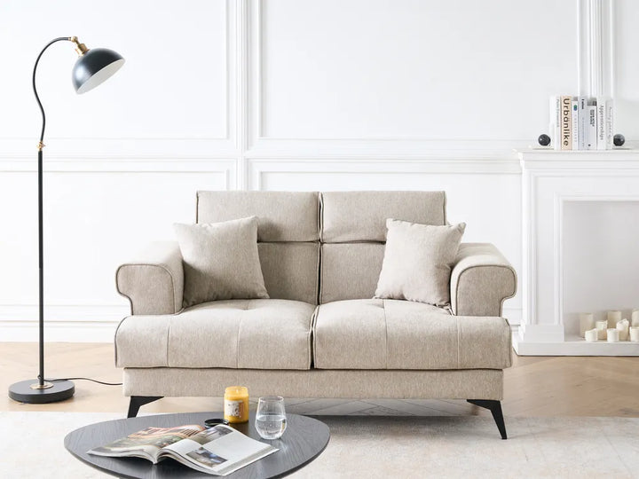Sofa 2 Seater Fabric Taupe Jimeny