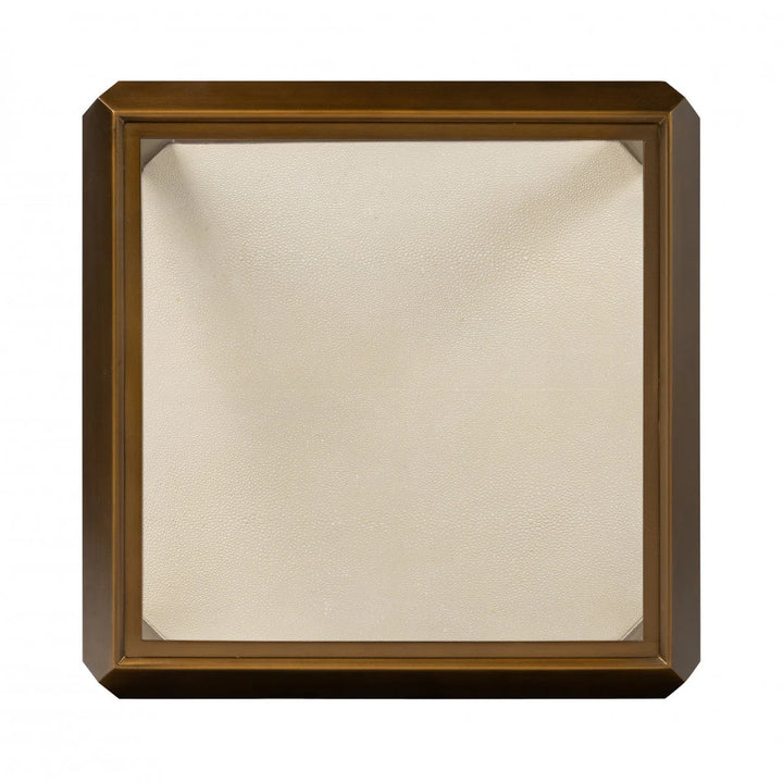 D.I Designs Elmley Ivory Shagreen Brass & Clear Glass Square Side Table