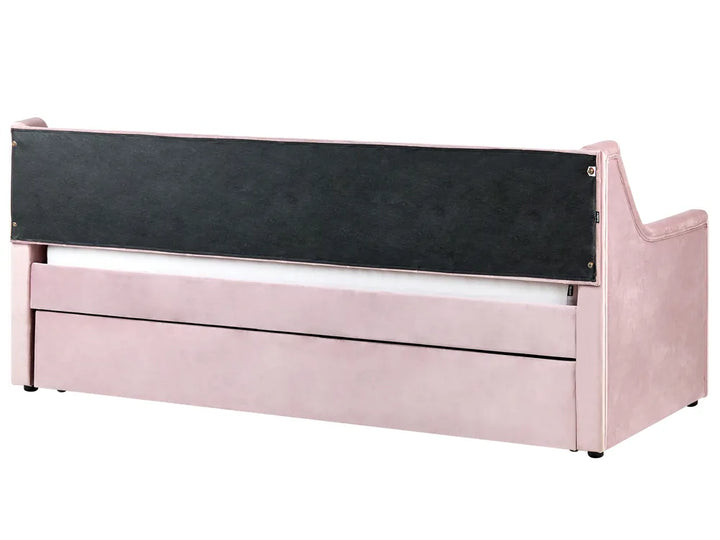 Trundle Bed Velvet 90 x 200 cm (EU Single) Pink Beckett