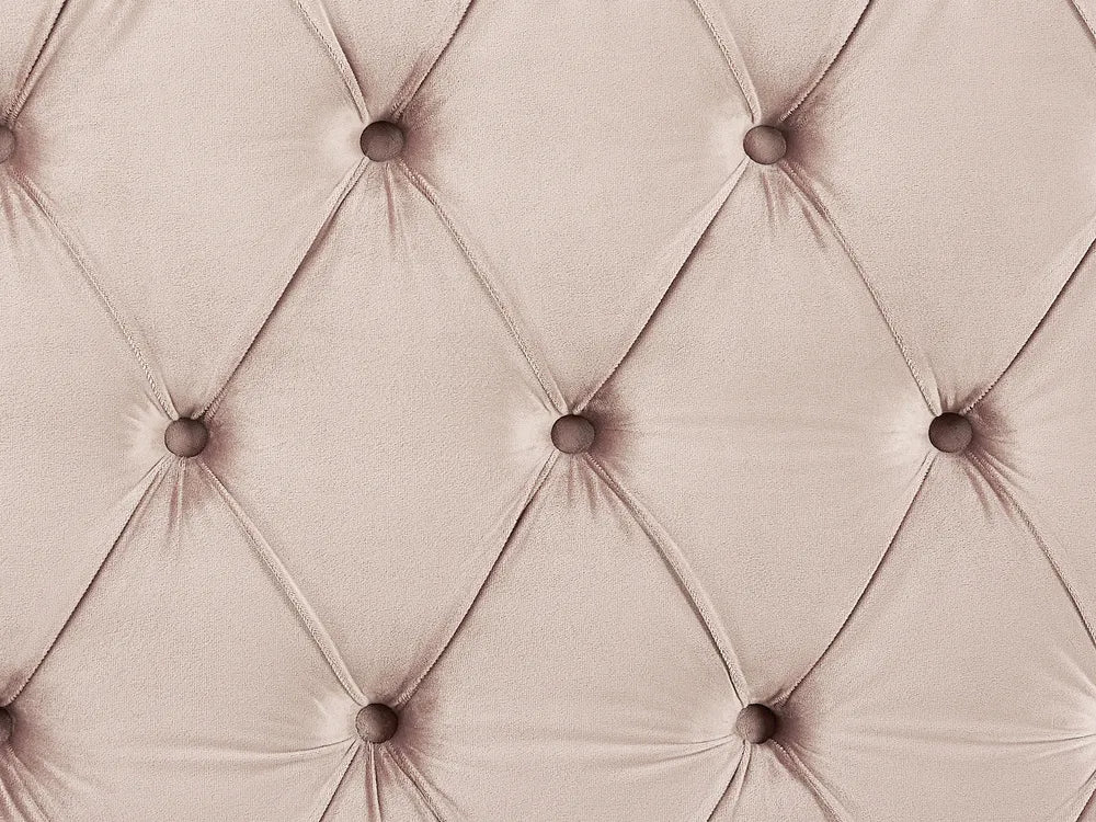 Bed Velvet 180 x 200 cm (EU Super King) Pastel Pink Avelle