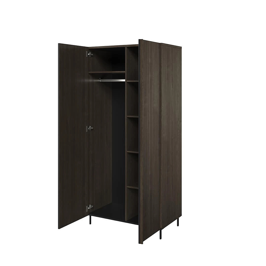 Piemonte Dark Oak Effect Double Wardrobe (H)196cm