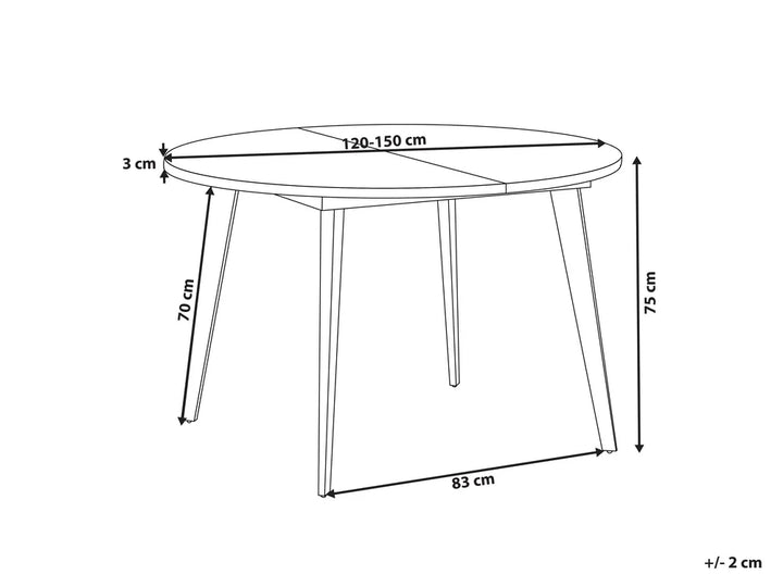 Extending Dining Table Dark Brown 120/150 cm 120 cm Alvie