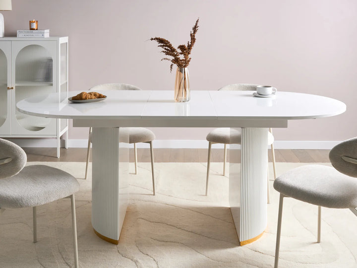 Extending Dining Table White 160/200 cm 90 cm Artemisia