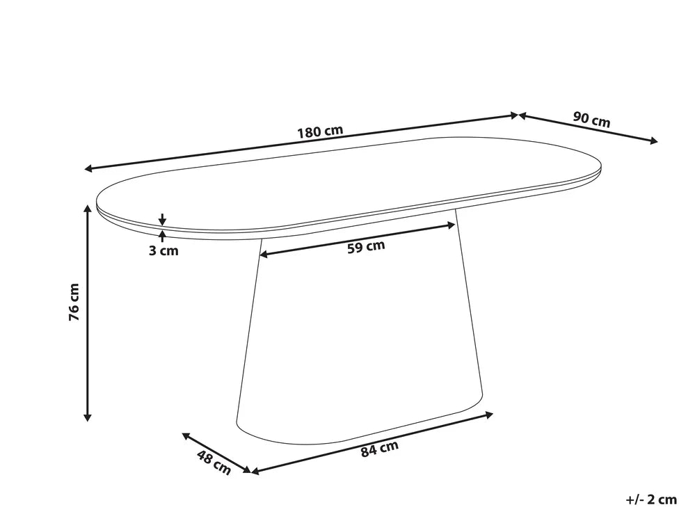 Dining Table Light Ash Wood 180 cm 90 cm Sacha