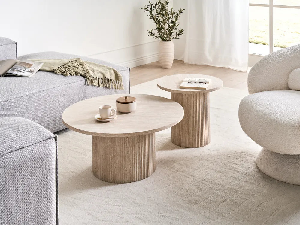Coffee Table Travertine Effect Jianny