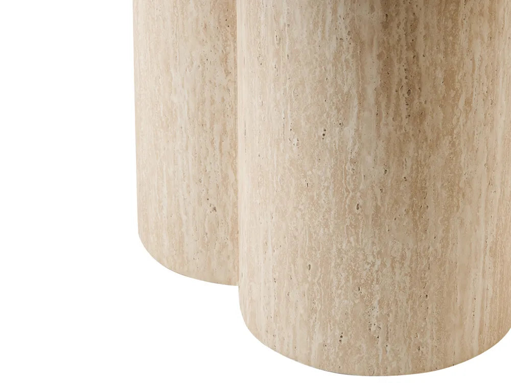 Extending Dining Table Travertine Effect 120/160 cm 120 cm Ardeth