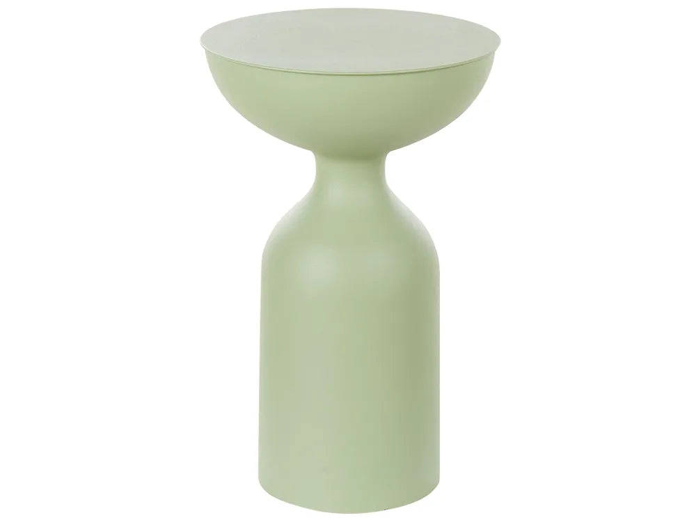 Green vase with a white top on a white background