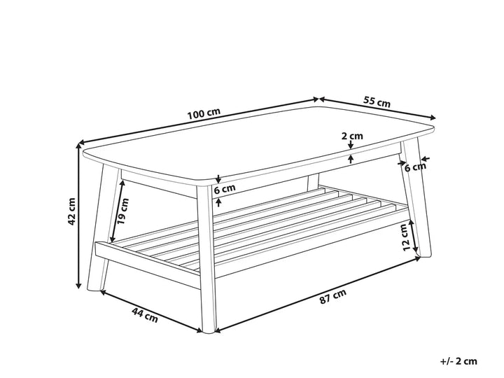 Coffee Table Light Brown Kanalu