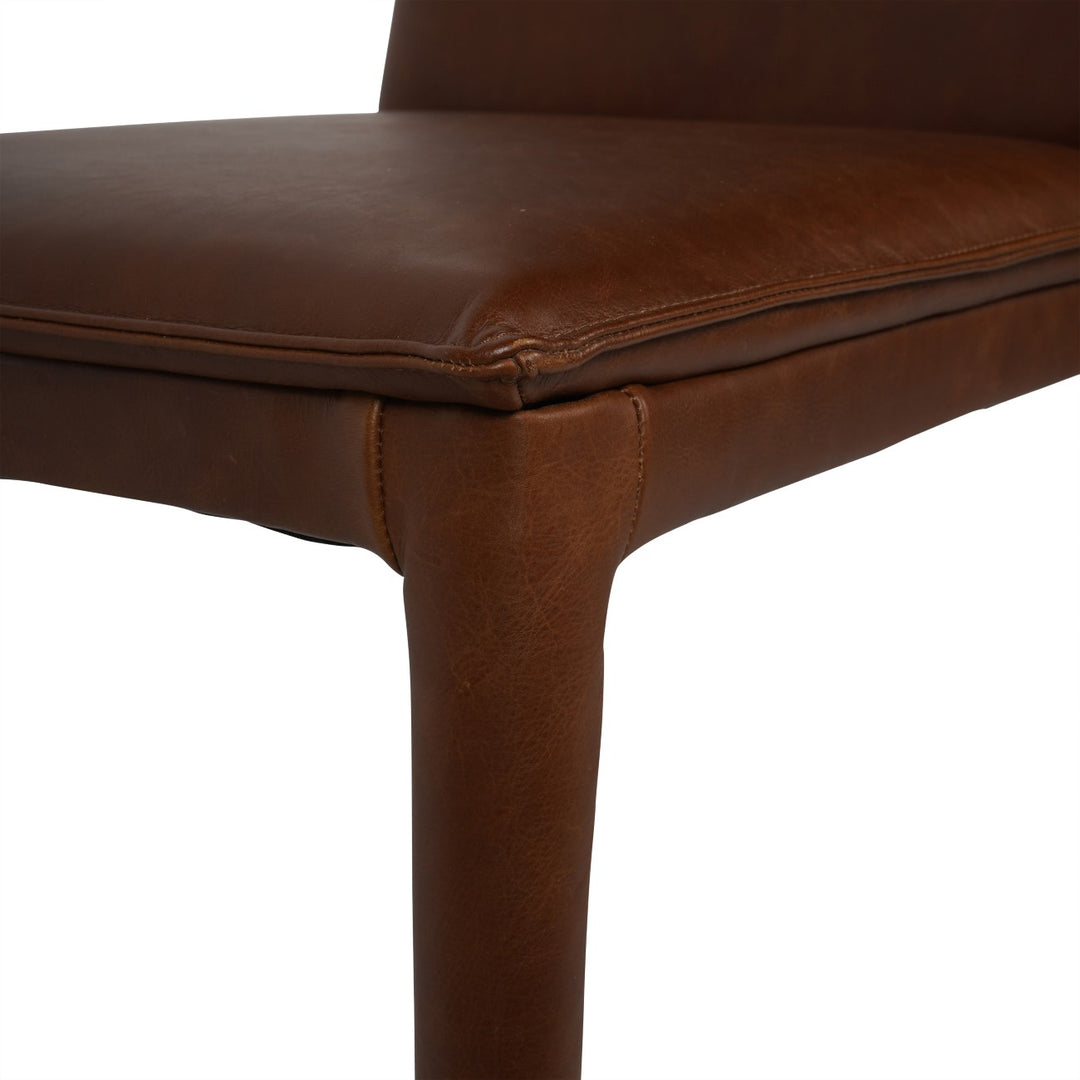 Libra Barnes Brown Leather Dining Chair