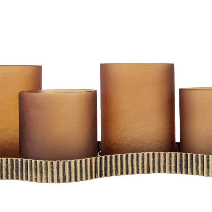 Libra Belvedere Aged Gold 5 Light Candle Holder