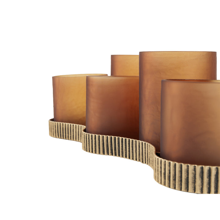Libra Belvedere Aged Gold 5 Light Candle Holder