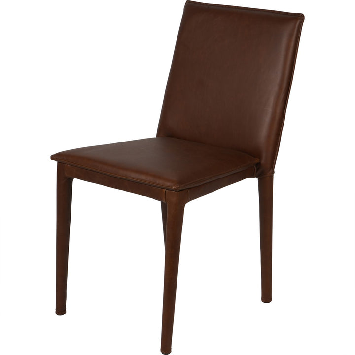 Brown leather chair on a white background