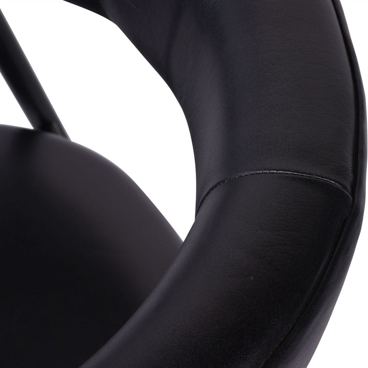 Libra Pair of Churchill Charcoal Leather Curved Dining Chair