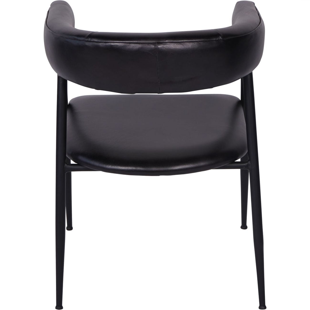 Libra Pair of Churchill Charcoal Leather Curved Dining Chair