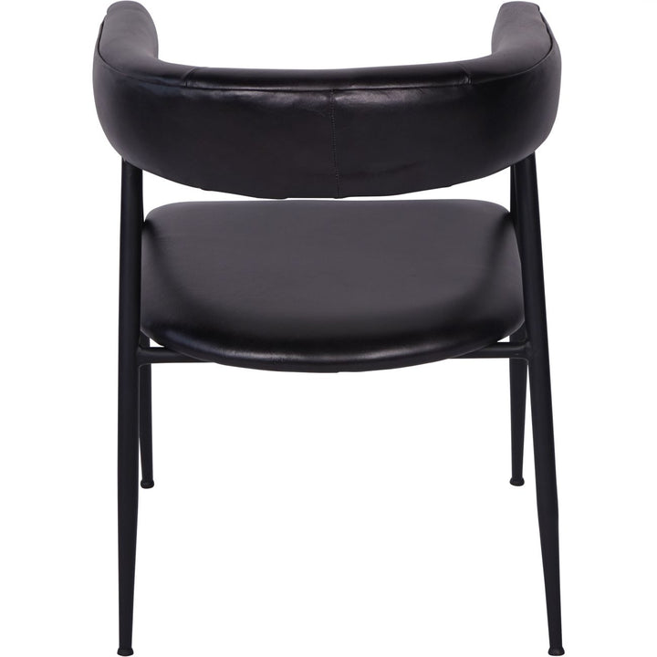 Libra Pair of Churchill Charcoal Leather Curved Dining Chair