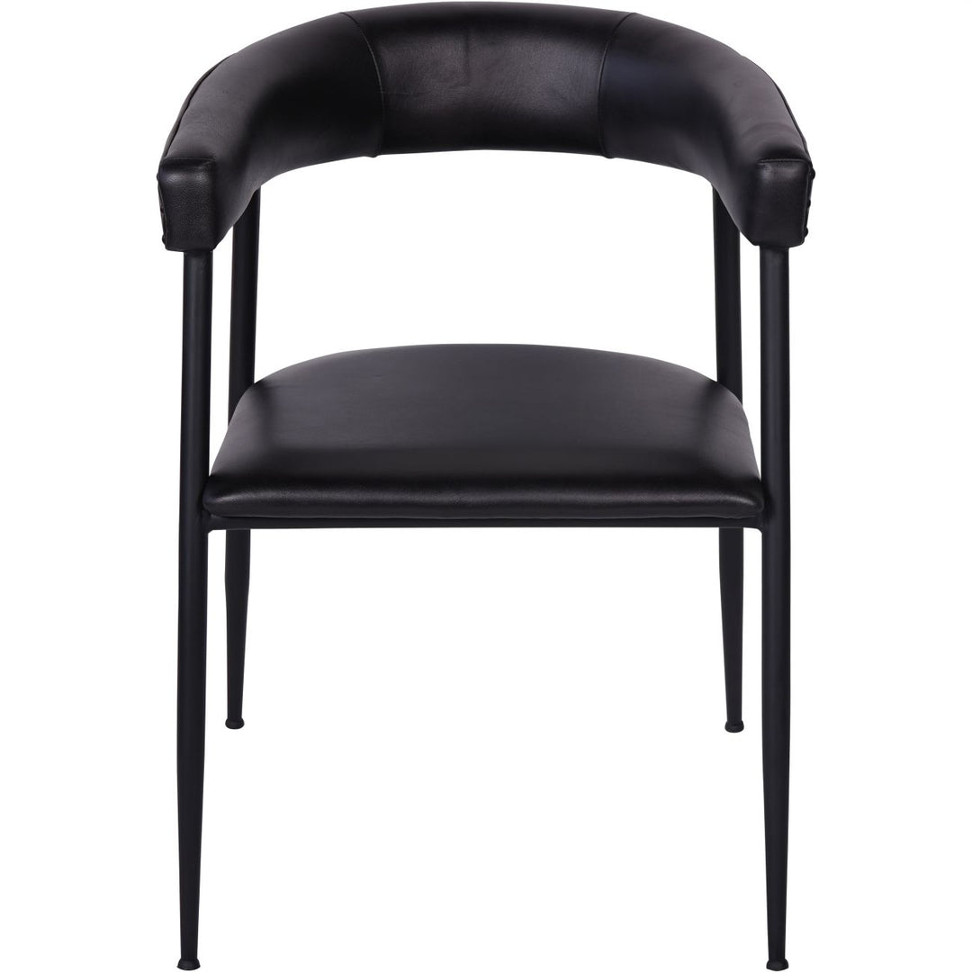 Libra Pair of Churchill Charcoal Leather Curved Dining Chair