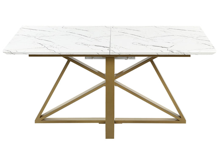 Extending Dining Table 160/200 x 90 cm Marble Effect with Gold Maximus