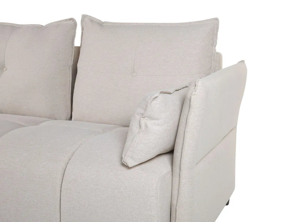 Corner Sofa 4 Seater Fabric Beige Right Hand Aine