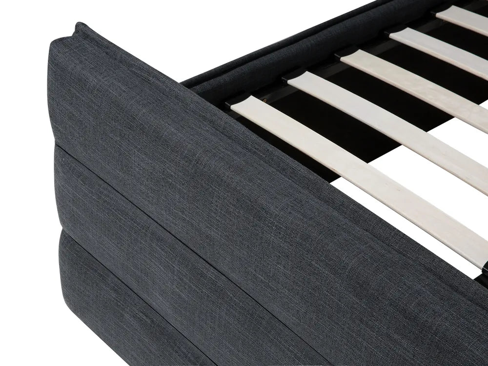 Bed Fabric 160 x 200 cm (EU King Size) Dark Grey Haden