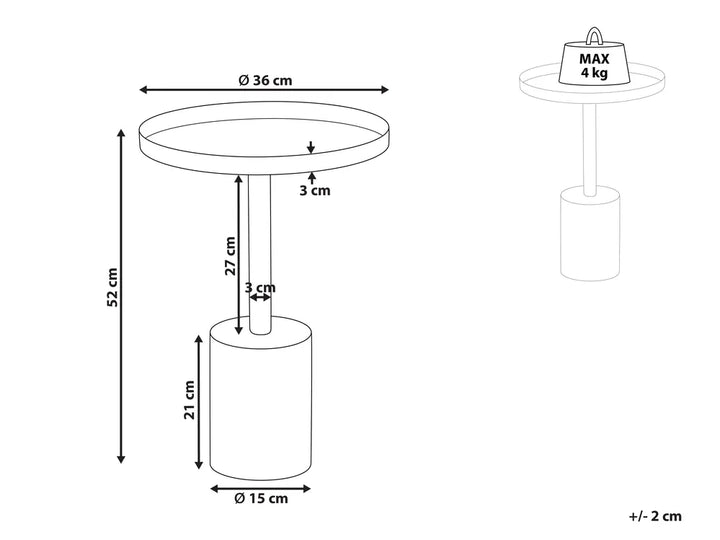 Side Table Metal White Maulsby