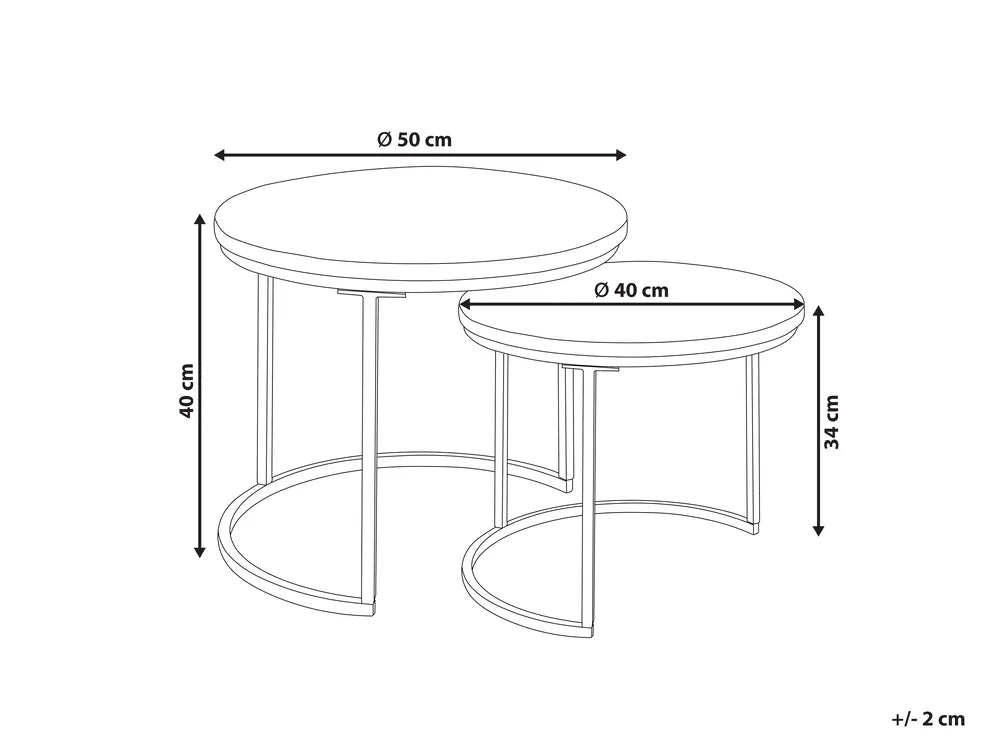 Set of 2 Coffee Tables Brown Cleckley