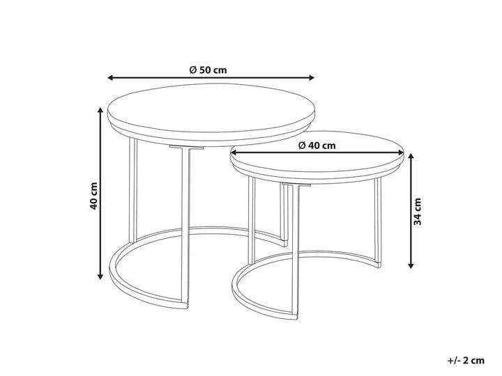 Set of 2 Coffee Tables Brown Cleckley