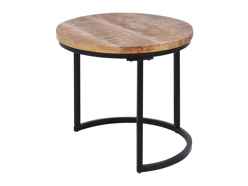 Set of 2 Coffee Tables Brown Cleckley