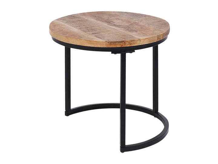 Set of 2 Coffee Tables Brown Cleckley
