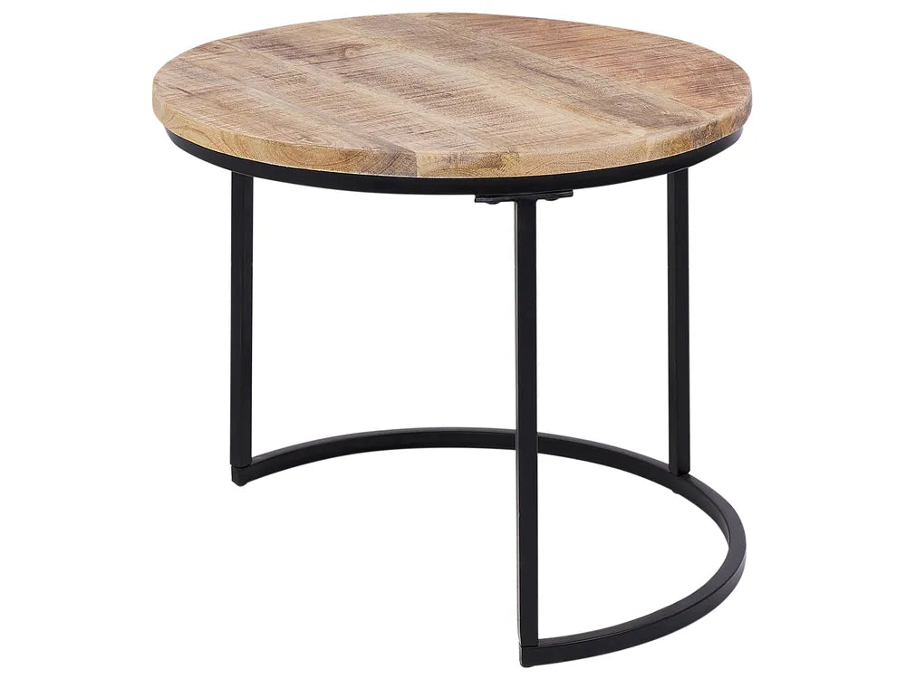 Set of 2 Coffee Tables Brown Cleckley