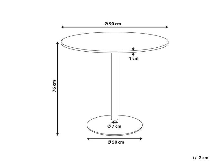 Dining Table Burgundy 90 cm 90 cm Wilhelm