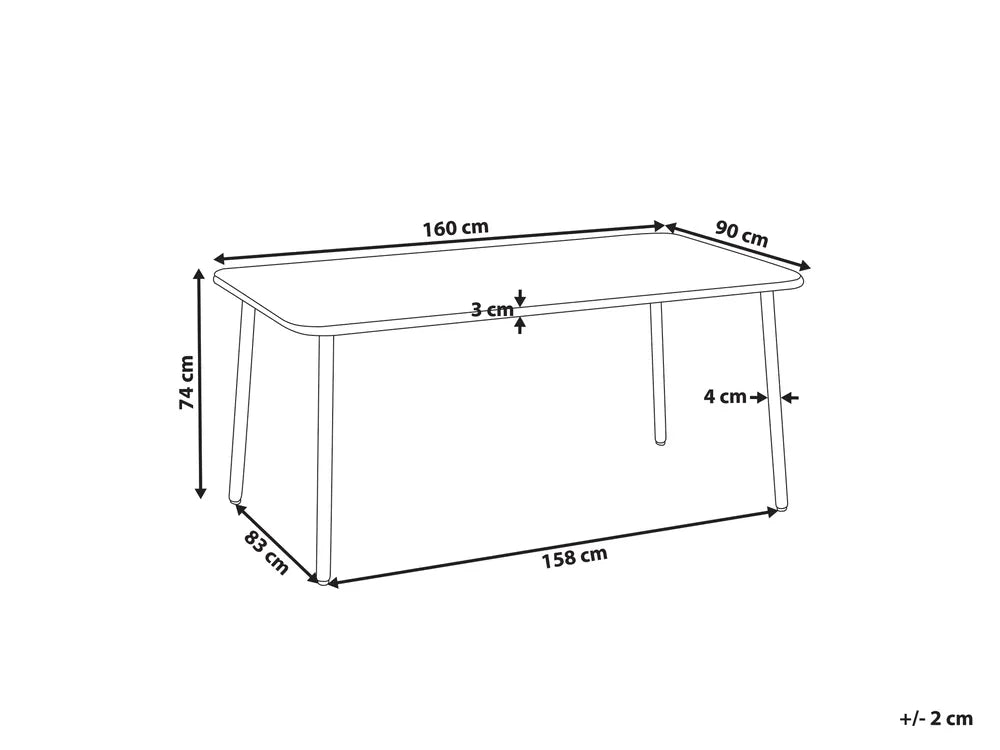 Garden Dining Table 160 cm 90 cm Metal Light Beige Braysham