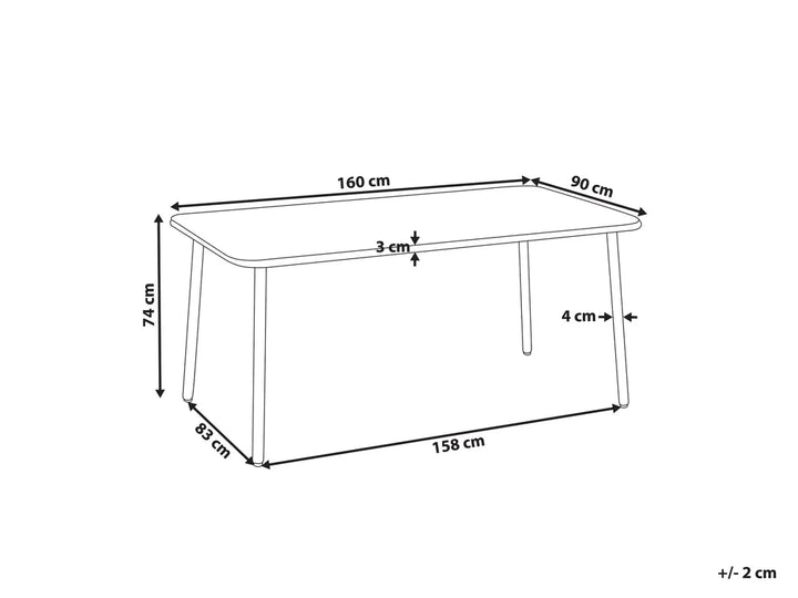 Garden Dining Table 160 cm 90 cm Metal Light Beige Braysham