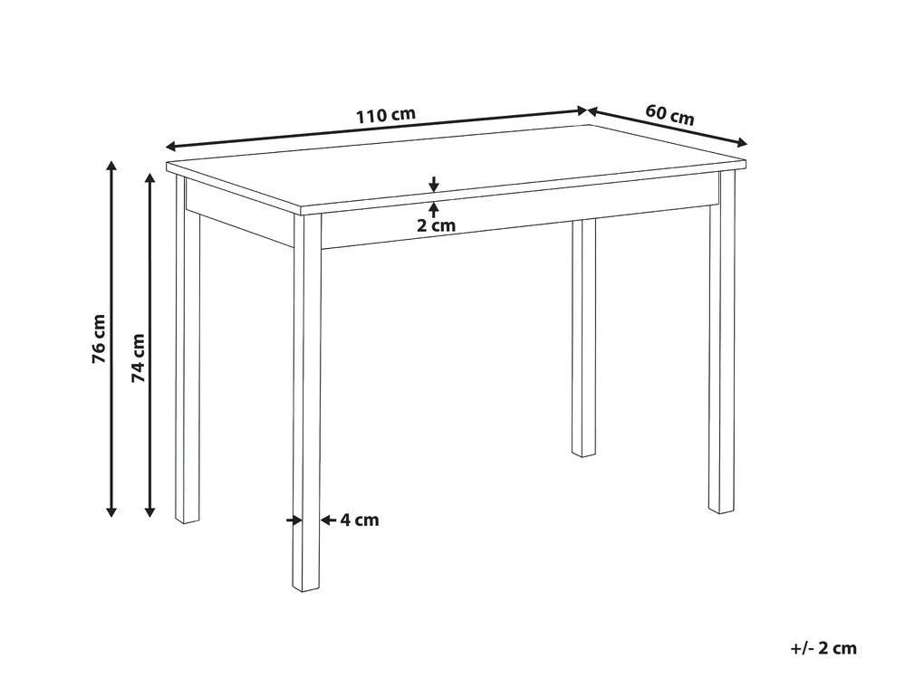 Dining Table Light Oak 110 cm 60 cm Hemmer